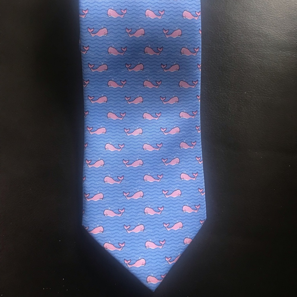 Pink Whales 100%Silk Tie